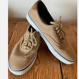Vans Khaki Beige Off the Wall Unisex Canvas Sneakers - Men's 7.5, Women's 9